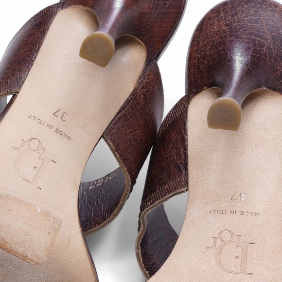 Christian Dior cracked leather Sandal/Slide sz 37 - Picture 6 of 9